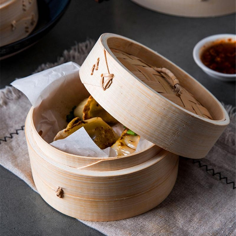 Xiaolongbao Bamboo Steamer Household Steamed Dumpling Cage Drawer Multi Layer Deepened Bamboo Steaming Rack, 10cm Cover, 10cm Cage, 13cm Cover, 13cm Cage