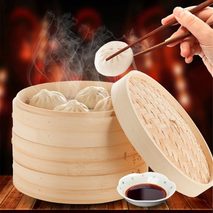 Xiaolongbao Bamboo Steamer Household Steamed Dumpling Cage Drawer Multi Layer Deepened Bamboo Steaming Rack, 10cm Cover, 10cm Cage, 13cm Cover, 13cm Cage