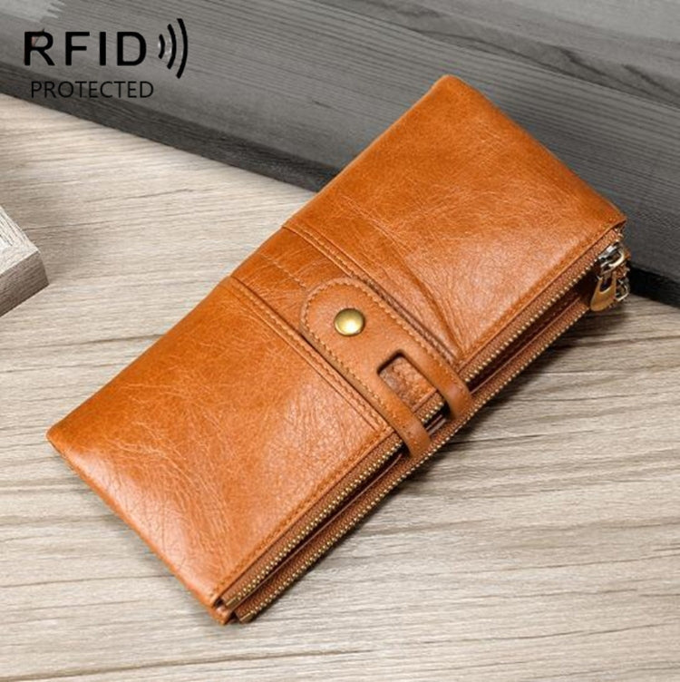 Ladies Genuine Leather Long Wallet Anti-theft Card Bag Multifunctional Clutch Bag