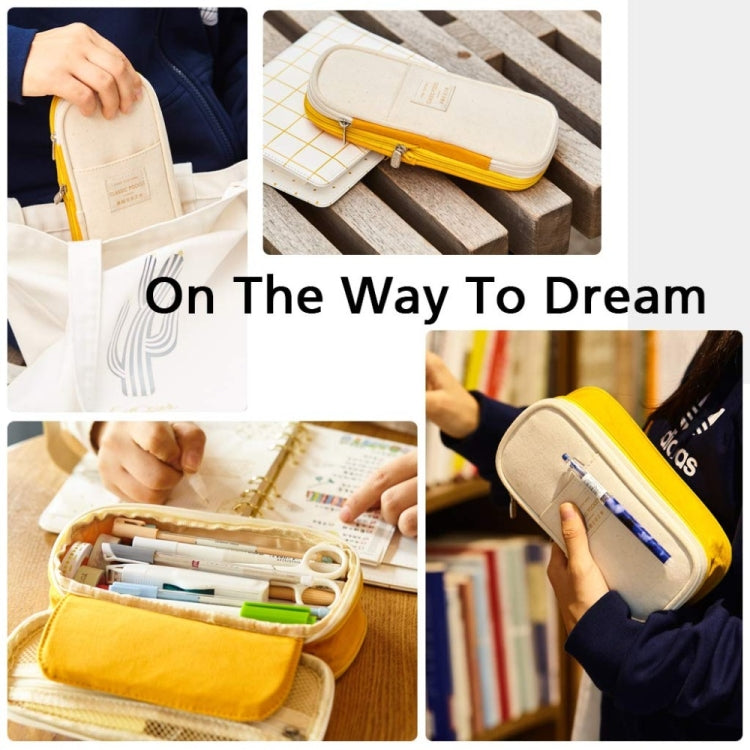 Simple Primary Junior High School Student Stationery Bag Flexible Pencil Case Large Capacity Mesh Pencil Case