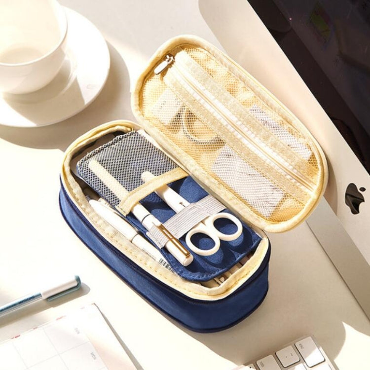 Simple Primary Junior High School Student Stationery Bag Flexible Pencil Case Large Capacity Mesh Pencil Case