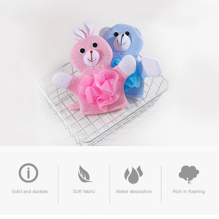 Cartoon Children Double-sided Bath Towel Thickened Bathing Gloves