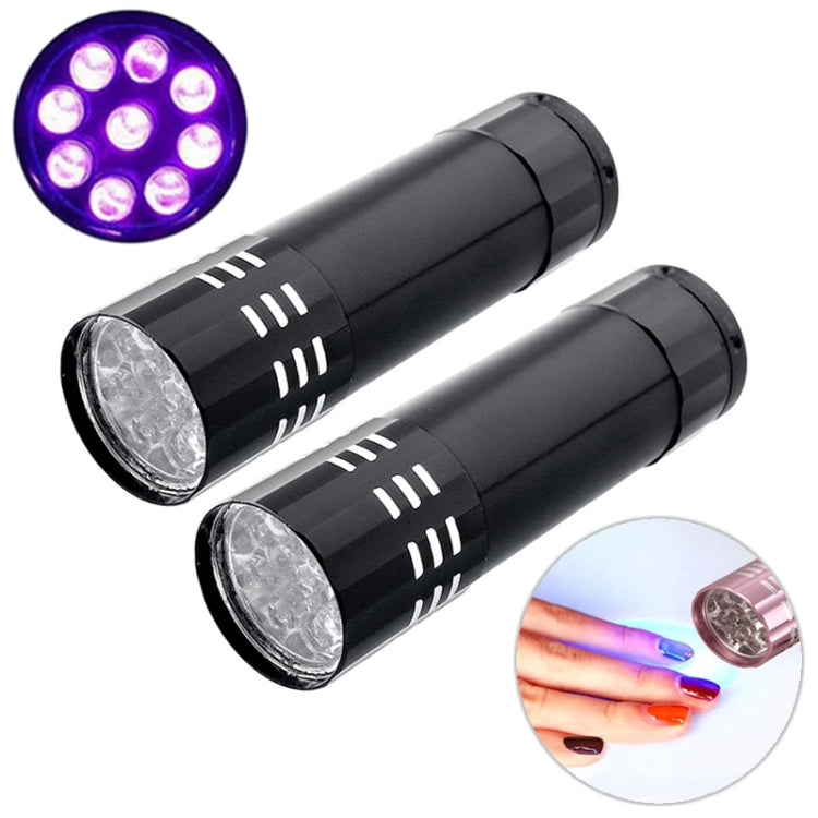 2 PCS Nail Dryer Mini LED Flashlight UV Lamp Portable For Nail Gel Fast Dryer