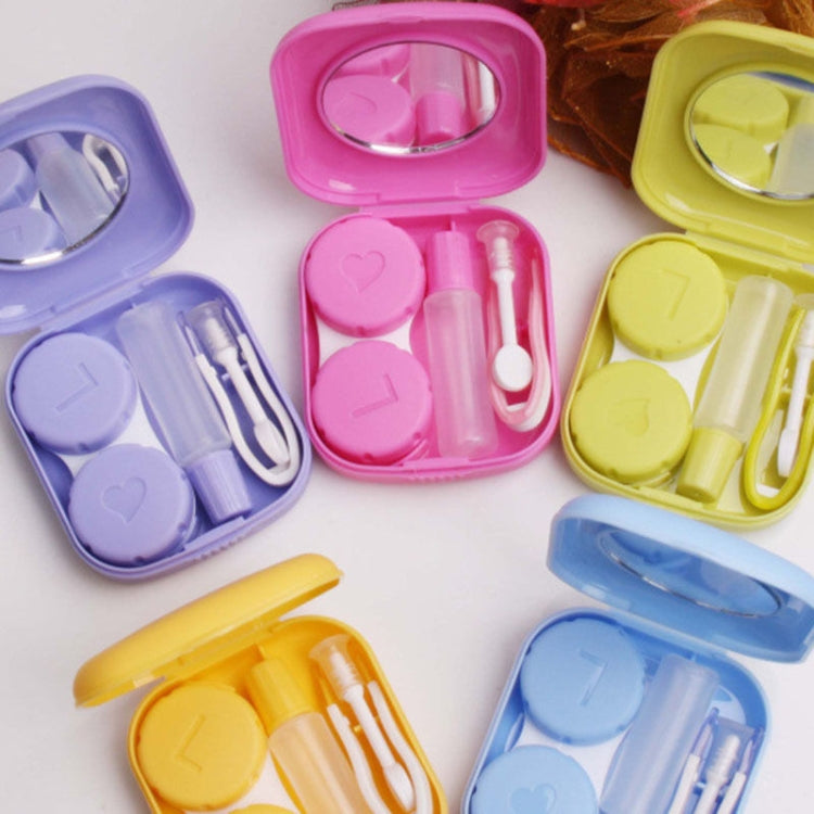 5PCS/Set Mini Square Plastic Contact Lens Case with Mirror