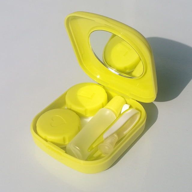 5PCS/Set Mini Square Plastic Contact Lens Case with Mirror