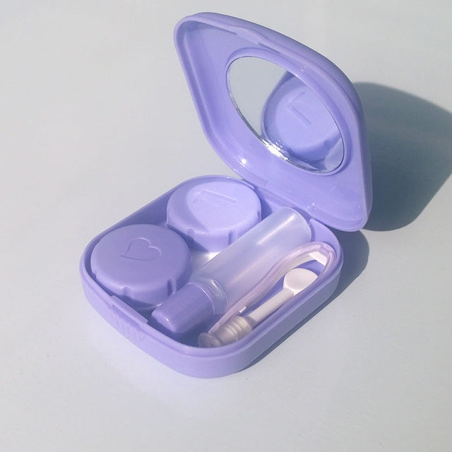 5PCS/Set Mini Square Plastic Contact Lens Case with Mirror