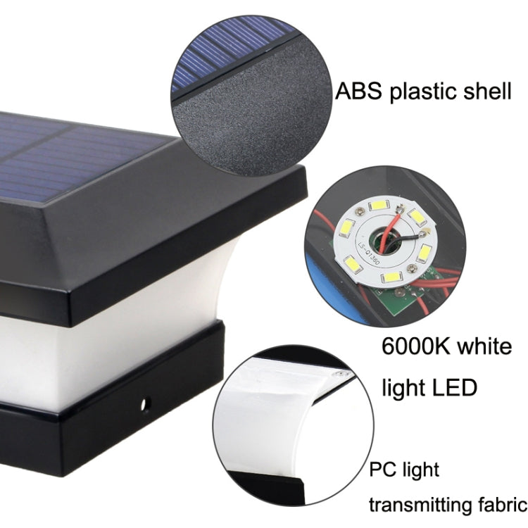 Solar LED Waterproof Outdoor Column Light Courtyard Lighting Lamp, Warm Light, White Light
