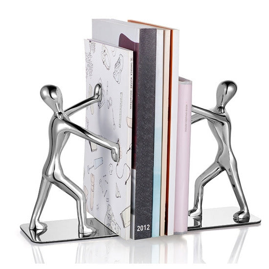 1 Pair Book Holder Humanoid Figure Non-Skid Art Desk Organizer Bookshelf Office Study Decoration, Non-Skid Art Desk Organizer