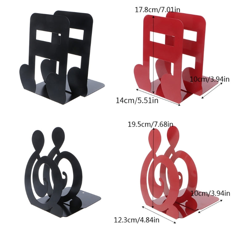 2 PCS Musical Note Metal Bookends Iron Support Holder Desk Stands For Books
