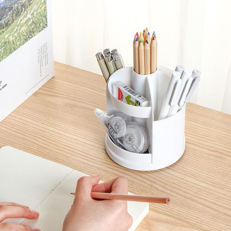 2 PCS Multi-function Rotating Plastic Gift Pen Holder Office Storage Box