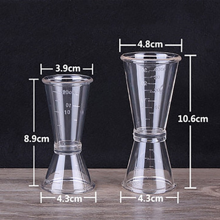 2 PCS PC Small Measuring Cup Device Double-headed Graduated Milk Tea Scale Cup Oz Measuring Tool, Large