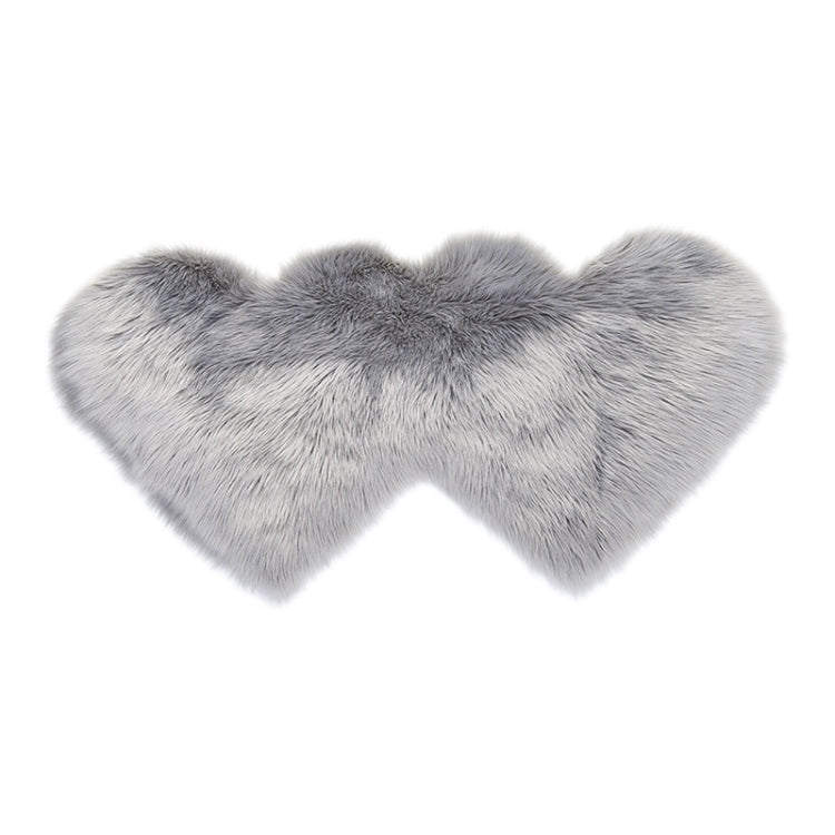Creative Double Heart Imitation Wool Carpet Sofa Cushion Mat Plush Bedroom Living Room Floor Rugs, 35x70 cm, 60x120cm, 90x180cm