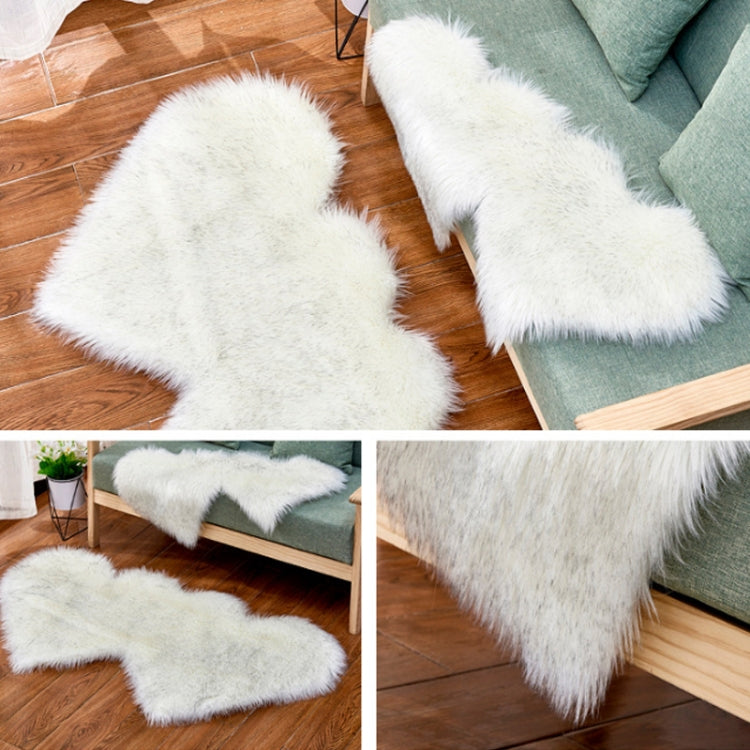 Creative Double Heart Imitation Wool Carpet Sofa Cushion Mat Plush Bedroom Living Room Floor Rugs, 35x70 cm, 60x120cm, 90x180cm