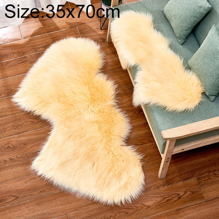 Creative Double Heart Imitation Wool Carpet Sofa Cushion Mat Plush Bedroom Living Room Floor Rugs, 35x70 cm, 60x120cm, 90x180cm