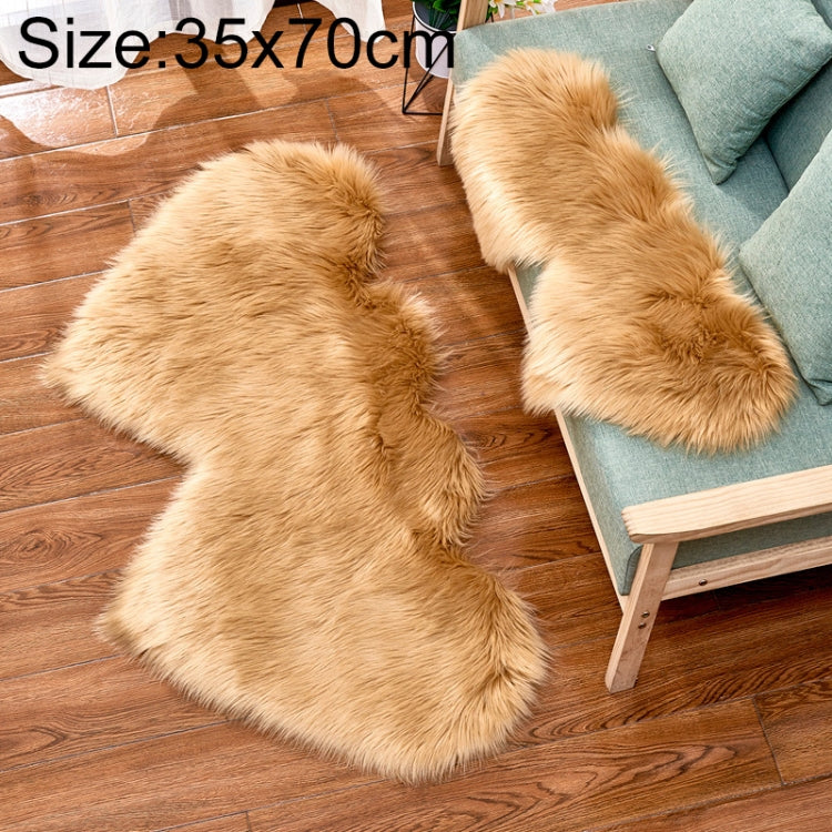 Creative Double Heart Imitation Wool Carpet Sofa Cushion Mat Plush Bedroom Living Room Floor Rugs, 35x70 cm, 60x120cm, 90x180cm