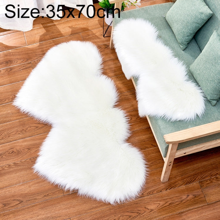 Creative Double Heart Imitation Wool Carpet Sofa Cushion Mat Plush Bedroom Living Room Floor Rugs, 35x70 cm, 60x120cm, 90x180cm