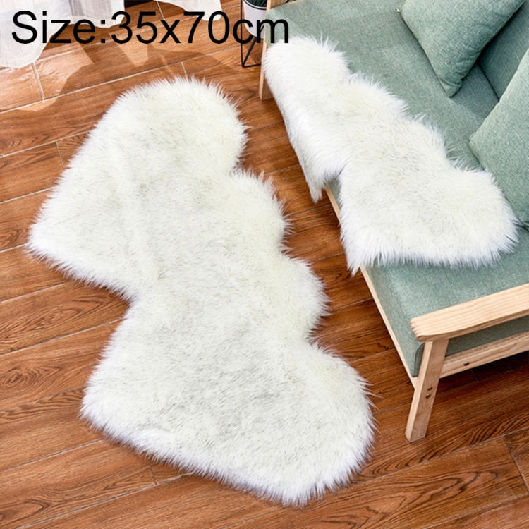 Creative Double Heart Imitation Wool Carpet Sofa Cushion Mat Plush Bedroom Living Room Floor Rugs, 35x70 cm, 60x120cm, 90x180cm