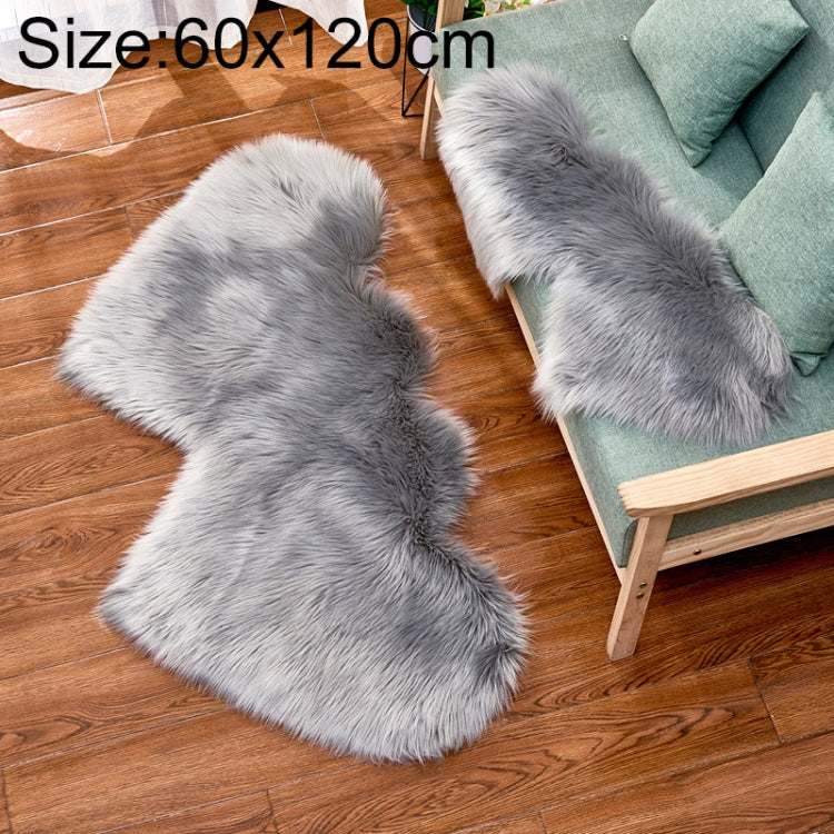 Creative Double Heart Imitation Wool Carpet Sofa Cushion Mat Plush Bedroom Living Room Floor Rugs, 35x70 cm, 60x120cm, 90x180cm