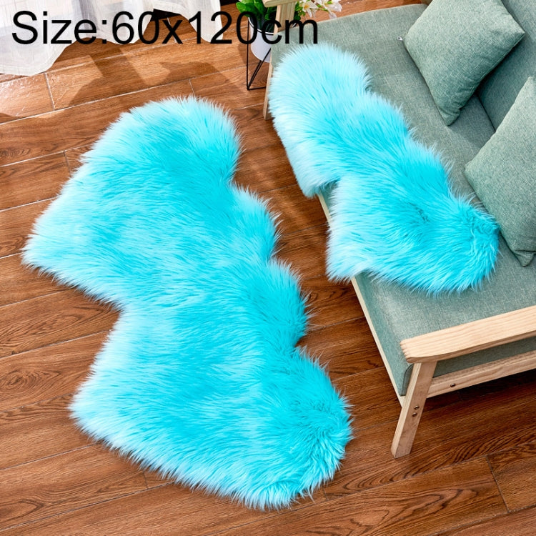 Creative Double Heart Imitation Wool Carpet Sofa Cushion Mat Plush Bedroom Living Room Floor Rugs, 35x70 cm, 60x120cm, 90x180cm