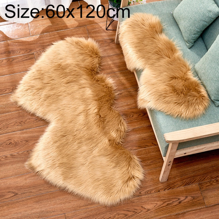 Creative Double Heart Imitation Wool Carpet Sofa Cushion Mat Plush Bedroom Living Room Floor Rugs, 35x70 cm, 60x120cm, 90x180cm