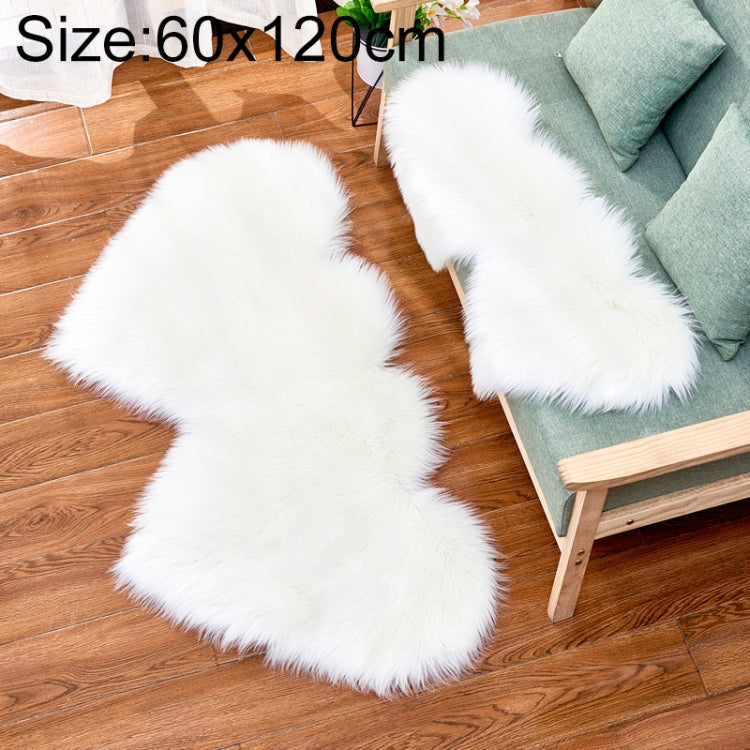 Creative Double Heart Imitation Wool Carpet Sofa Cushion Mat Plush Bedroom Living Room Floor Rugs, 35x70 cm, 60x120cm, 90x180cm