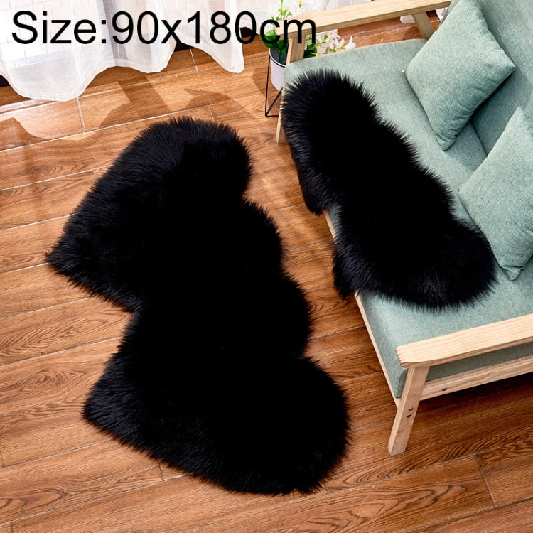 Creative Double Heart Imitation Wool Carpet Sofa Cushion Mat Plush Bedroom Living Room Floor Rugs, 35x70 cm, 60x120cm, 90x180cm