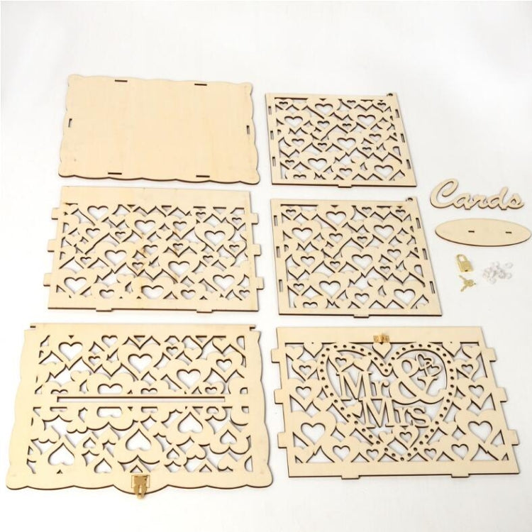 DIY Wooden Beautiful Wedding Card Box Gift Decoration Box, Small, Large