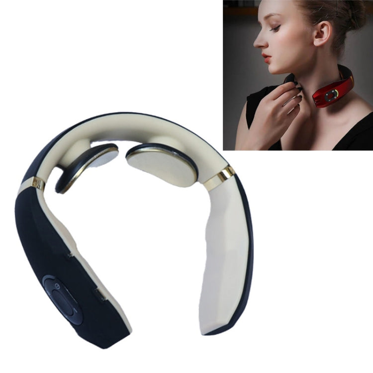 Cervical Vertebra Massager Charging Intelligent Pulse Physiotherapy Instrument Electromagnetic Vibration Neck Protector, White, Black, Red