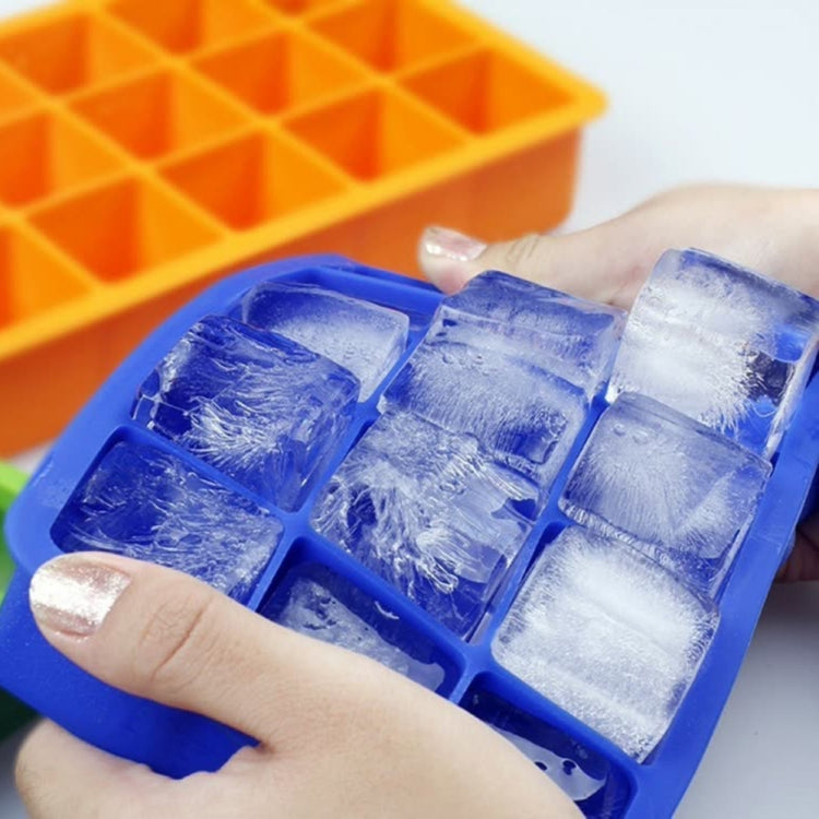 15 Grids DIY Big Ice Cube Mold Square Shape Silicone Ice Tray Fruit Ice Cream Maker
