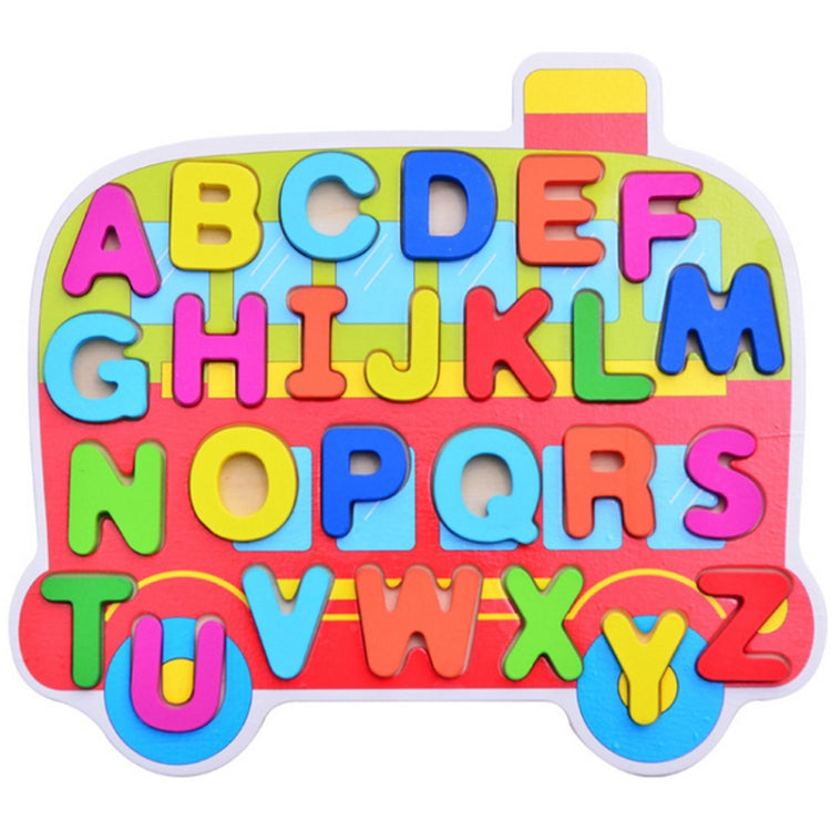 Children Puzzle Toys Nursery Cartoon Hand Grab Board Wooden Plywood Jigsaw Puzzle for Children Digital Alphabet Cognition
