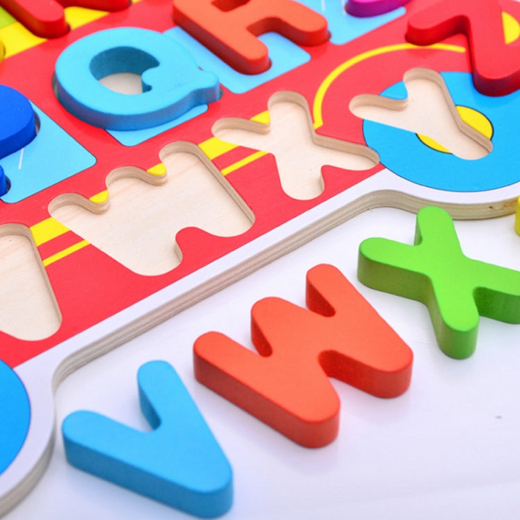 Children Puzzle Toys Nursery Cartoon Hand Grab Board Wooden Plywood Jigsaw Puzzle for Children Digital Alphabet Cognition