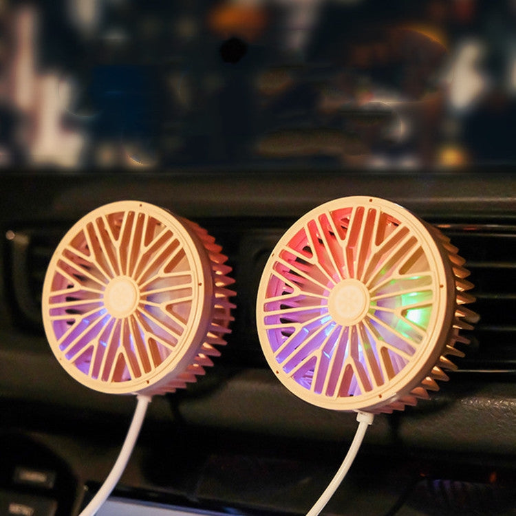 Car Vent Fan Multi-function USB Interface Mini LED Lamp Car Fan