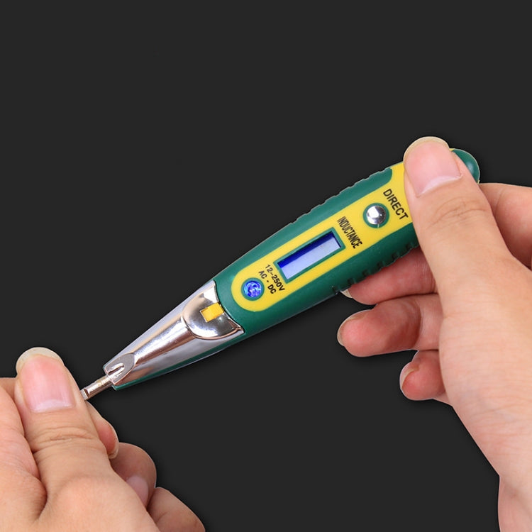 High Precision Electrical Tester Pen Screwdriver 220V AC DC Outlet Circuit Voltage Detector Test Pen with Night Vision, Digital Display Pen (Card), Digital Display Electric Pen (OPP ), Digital Display Pen (Card)+Battery
