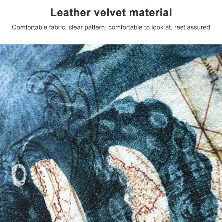 Marine Series Pattern Bathroom Toilet Non-slip Mat Flannel Absorbent Foot Pad, 40x60cm, 46x76cm, 50x80cm