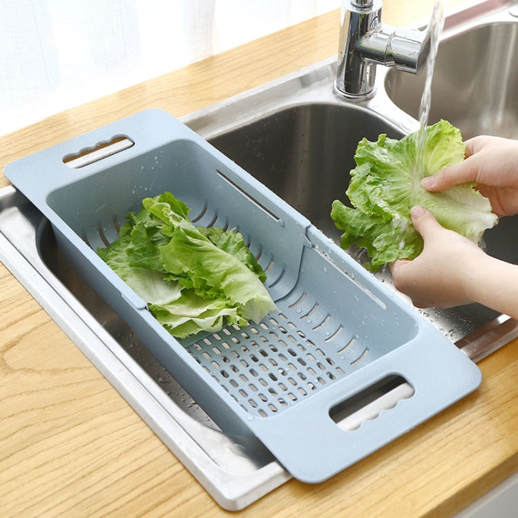 Adjustable Dish Drainer Sink Drain Basket Washing Vegetable Fruit Plastic Drying Rack