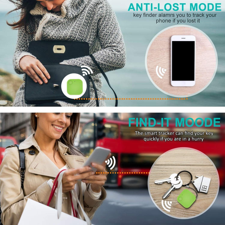 Portable Mini Square Anti Lost Device Smart Bluetooth Remote Anti Theft Keychain Alarm(Black)