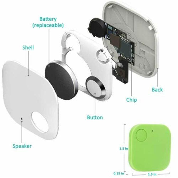 Portable Mini Square Anti Lost Device Smart Bluetooth Remote Anti Theft Keychain Alarm(Red)