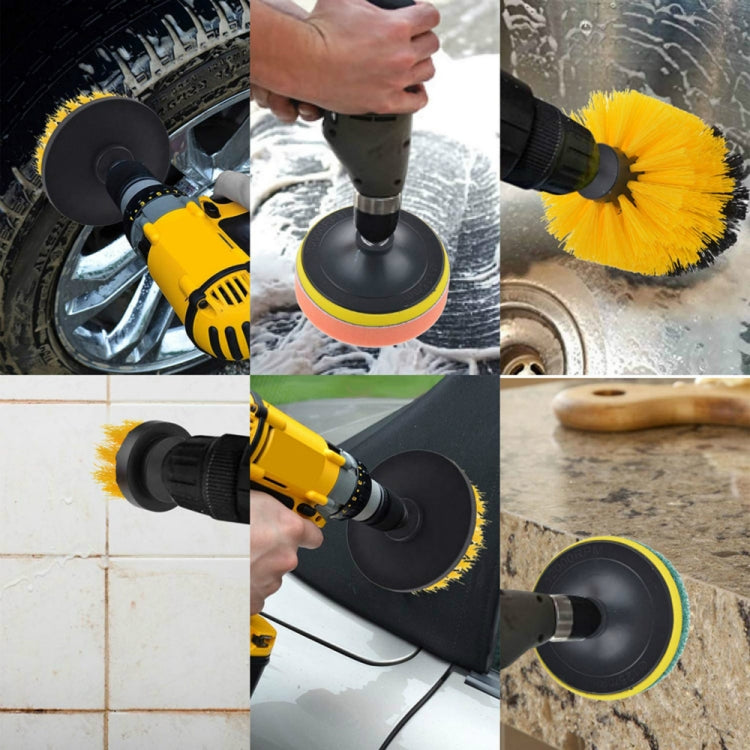 19 in 1 Household Nylon Hexagonal Electric Drill Brush Pads Scouring Sanding Disc Pad Kits, 19 in 1