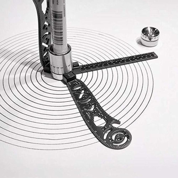 Multi-functional Drawing Ruler Creative Drawing Tool Magnetic Compass Ruler
