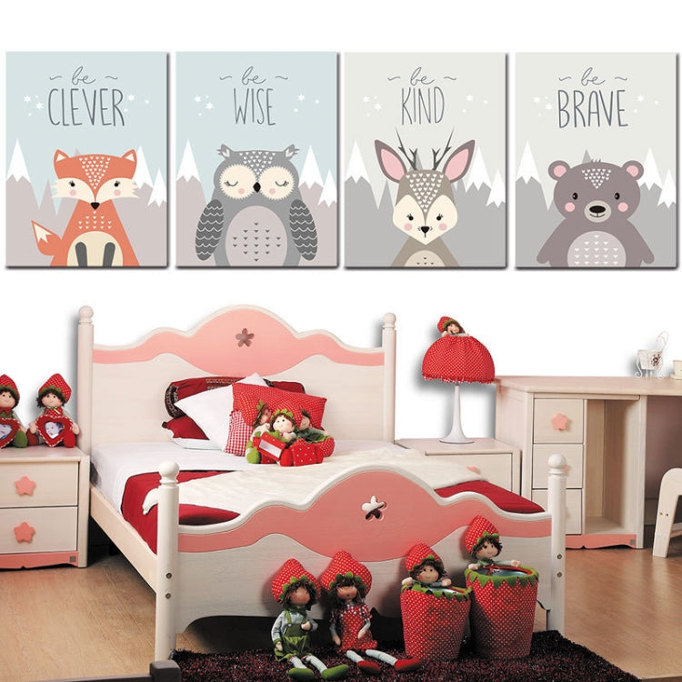 Animal Poster Painting Cartoon Nursery Wall PictureBaby Kids Room Decoration without Frame, 40x50cm