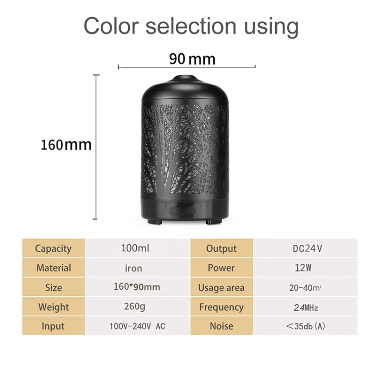 Metal Tree Air Humidifier Essential Oil Diffuser Mist Maker Colorful LED Lamp Diffuser Aromatherapy Air Purifier,, US Plug, UK Plug, EU Plug, AU Plug