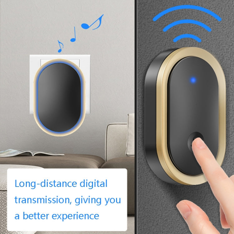 CACAZI A99 Home Smart Remote Control Doorbell Elderly Pager, Style:EU Plug(White)