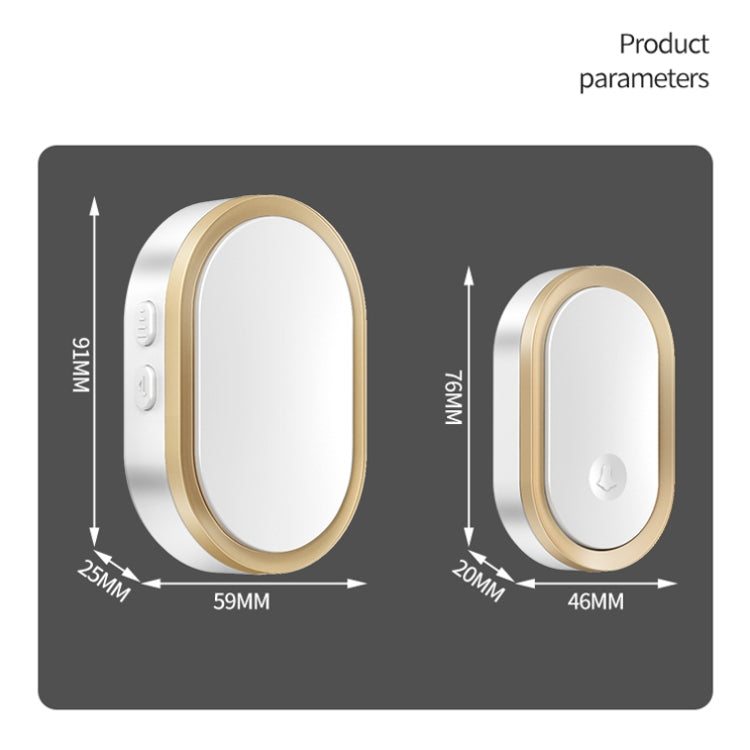 CACAZI A99 Home Smart Remote Control Doorbell Elderly Pager, Style:EU Plug(White)