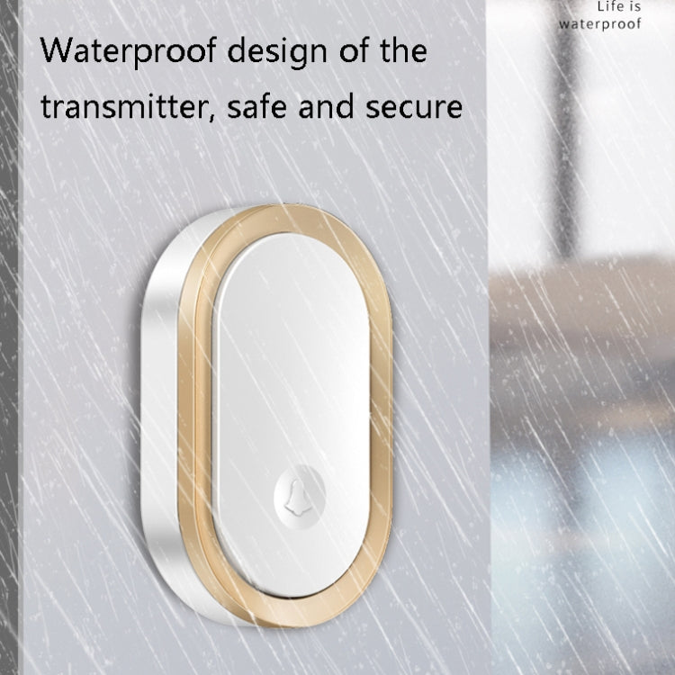 CACAZI A99 Home Smart Remote Control Doorbell Elderly Pager, Style:UK Plug(Silver)