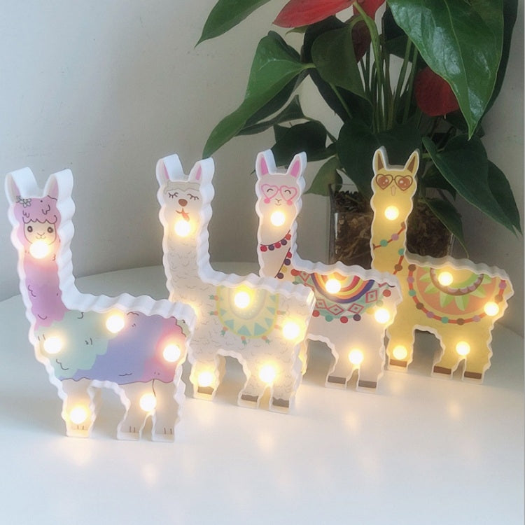 LED Painted Lantern Alpaca Night Light Holiday Decoration Room Posing Style Light
