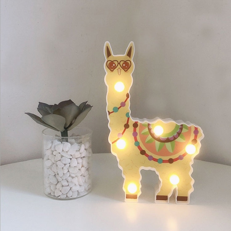 LED Painted Lantern Alpaca Night Light Holiday Decoration Room Posing Style Light