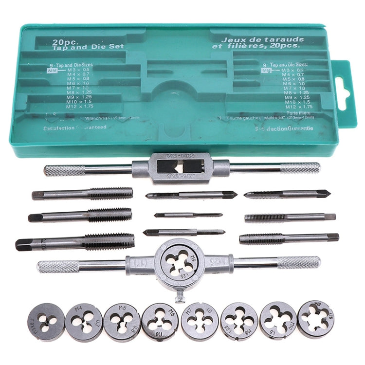 Hand Die Model Tap Tap Die Set Manual Tapping Drill Thread Hole, 20 In 1, 40 In 1