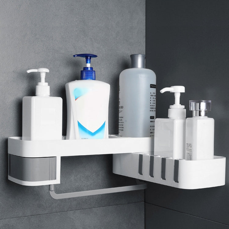 2 PCS Bathroom Accessories Shower Shelf Seamless Rotating Tripod Seamlessly Fixtures Storage Rack Kitchen Tripod