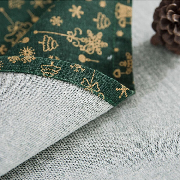 Linen Cotton Christmas Party Tablecloth Rectangle Bronzing Dinning Table Cover, 100x140cm, 140x140cm, 140x160cm, 140x180cm, 140x200cm, 140x220cm, 140x240cm, 140x260cm, 140x300cm, 90x90cm