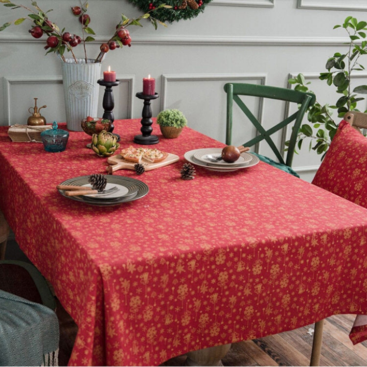 Linen Cotton Christmas Party Tablecloth Rectangle Bronzing Dinning Table Cover, 100x140cm, 140x140cm, 140x160cm, 140x180cm, 140x200cm, 140x220cm, 140x240cm, 140x260cm, 140x300cm, 90x90cm